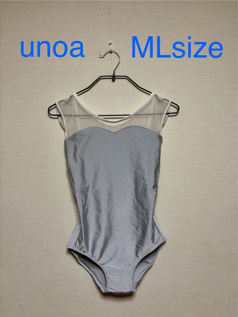 unoa グレー メッシュレオタード MLサイズ