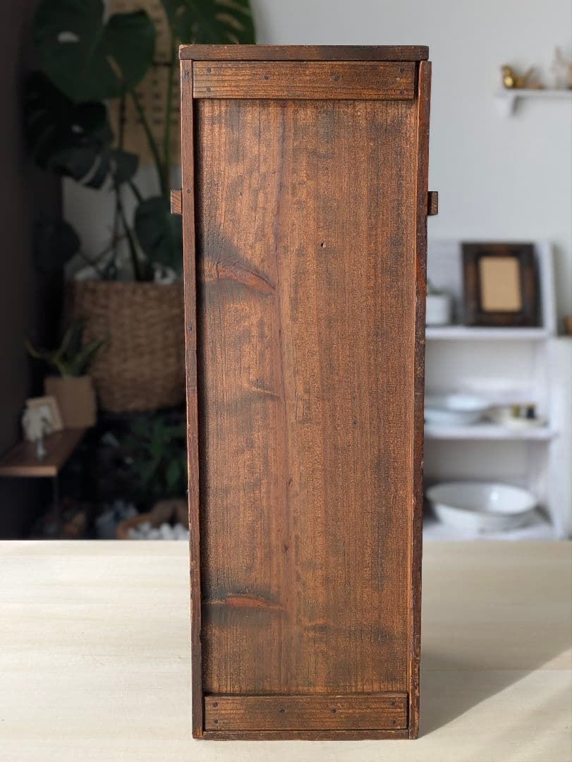 木製　什器　アンティーク　レトロ　食器棚　仕切り棚　収納棚　ラック