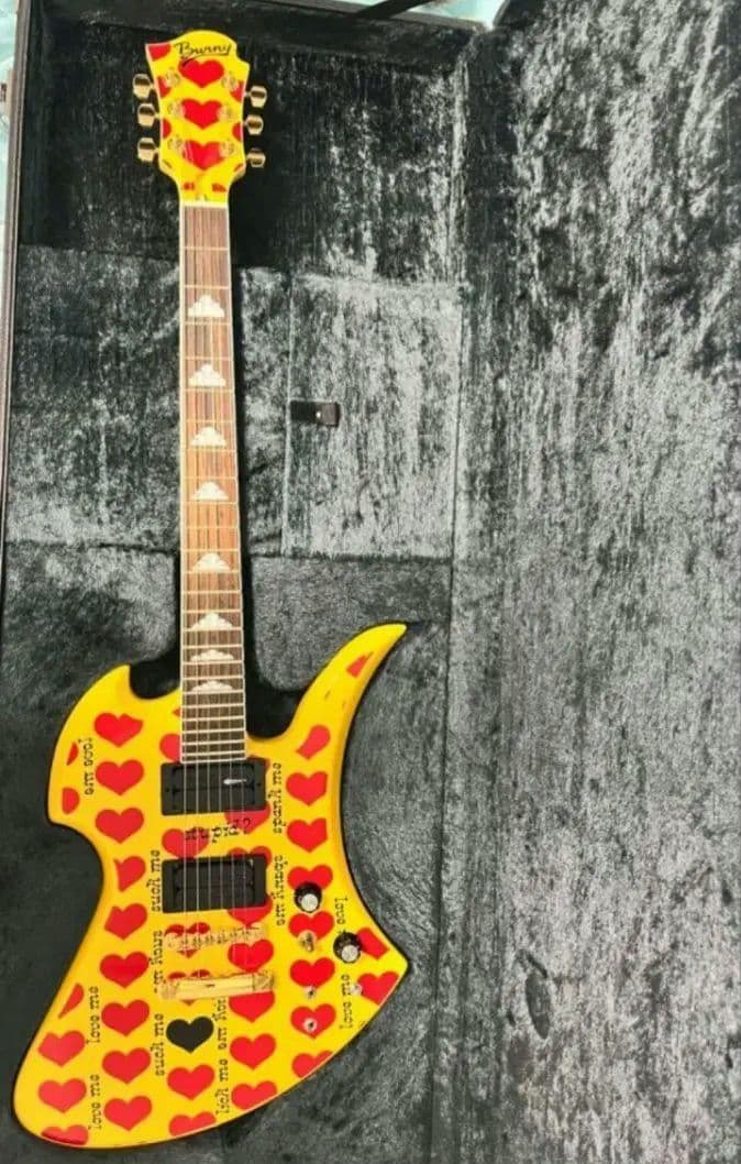 hide ギター イエローハート Burny　MG-165HY 未使用に近い