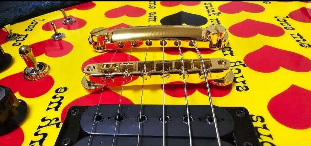 hide ギター イエローハート Burny　MG-165HY 未使用に近い