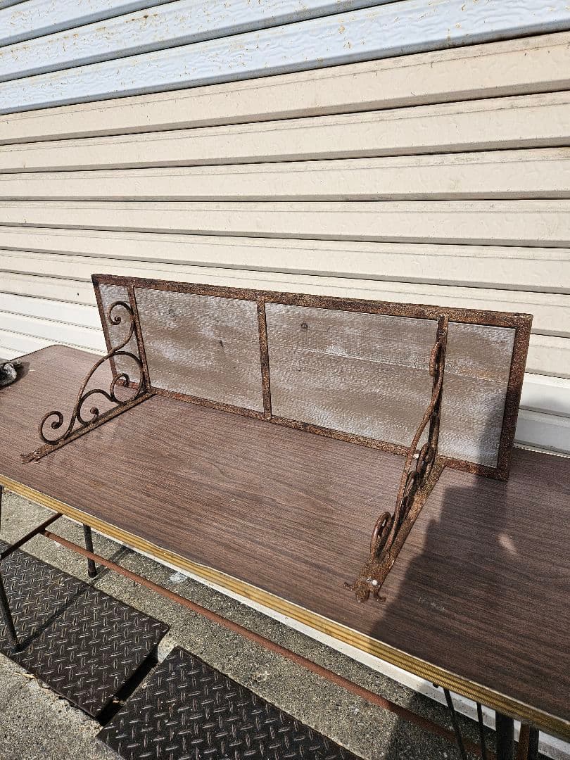 インダストリアル ヴィンテージ 木と鉄のウォールシェルフ 壁掛け 飾り棚 ラック