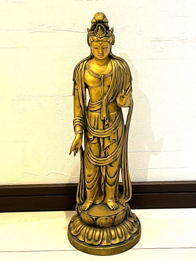 北村西望 聖観世音菩薩像 ブロンズ像 銅製置物 オブジェ