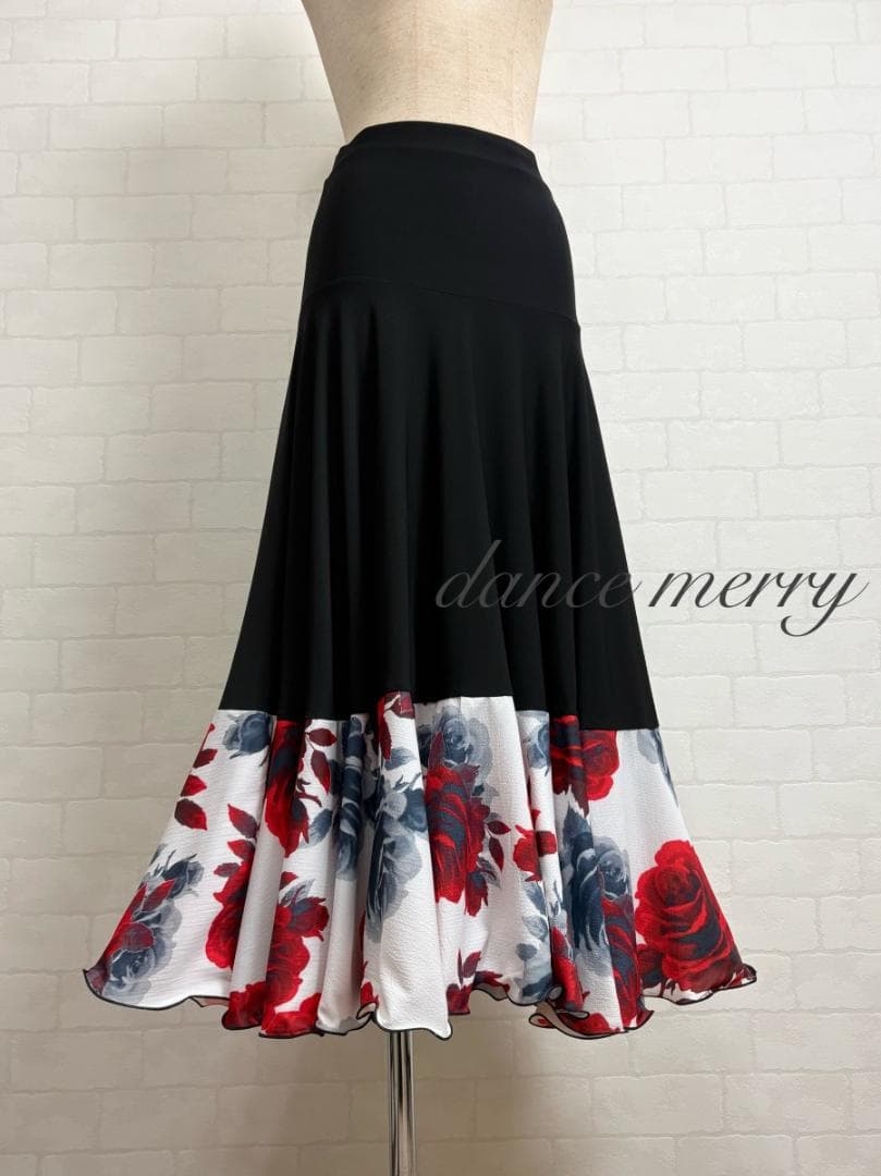 ＊新品　社交ダンス　ツーピース　黒　白　赤　タンゴ　ワルツ　パーティ　8244