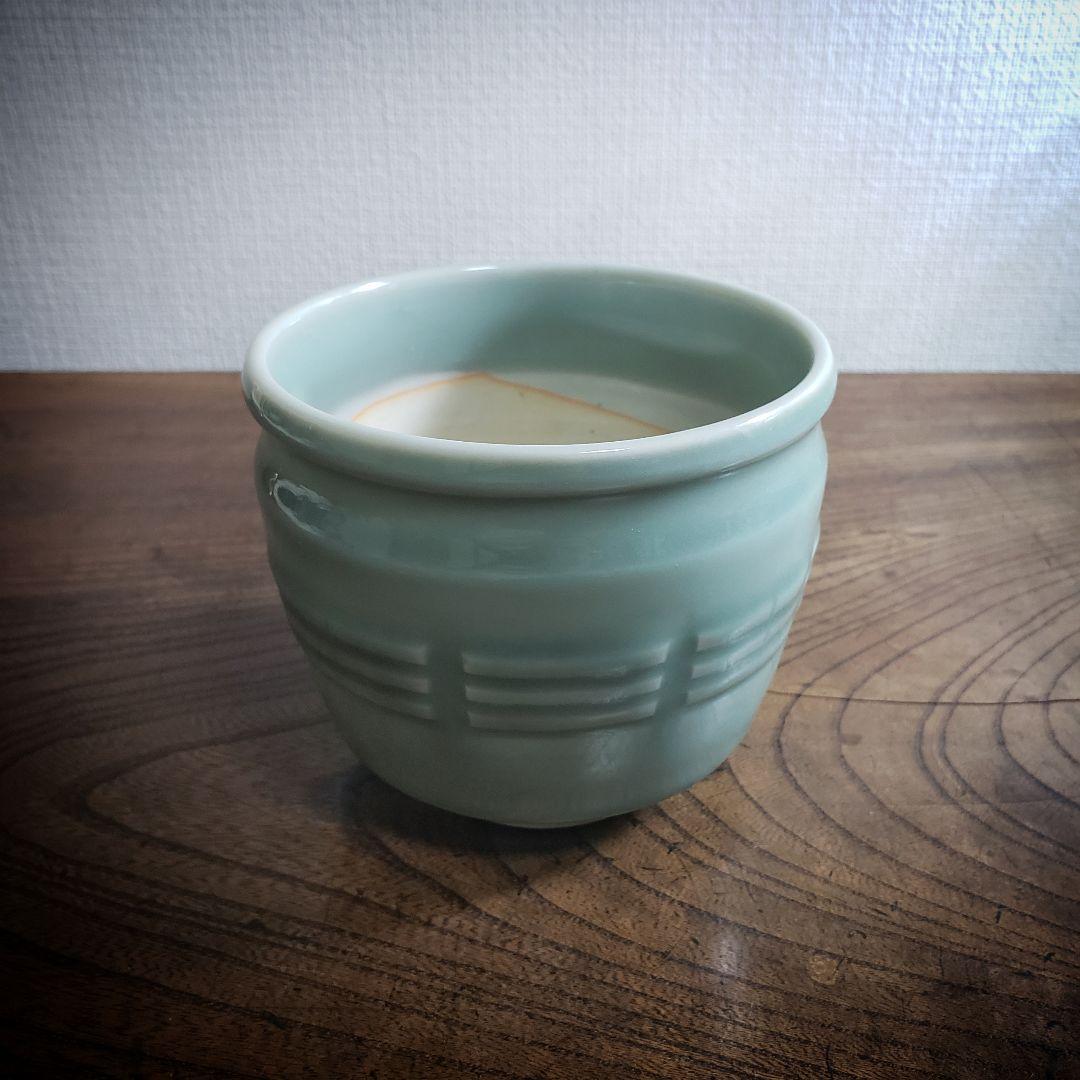 手炙　青磁　火入　安政年製　茶道具　火鉢　八卦文様