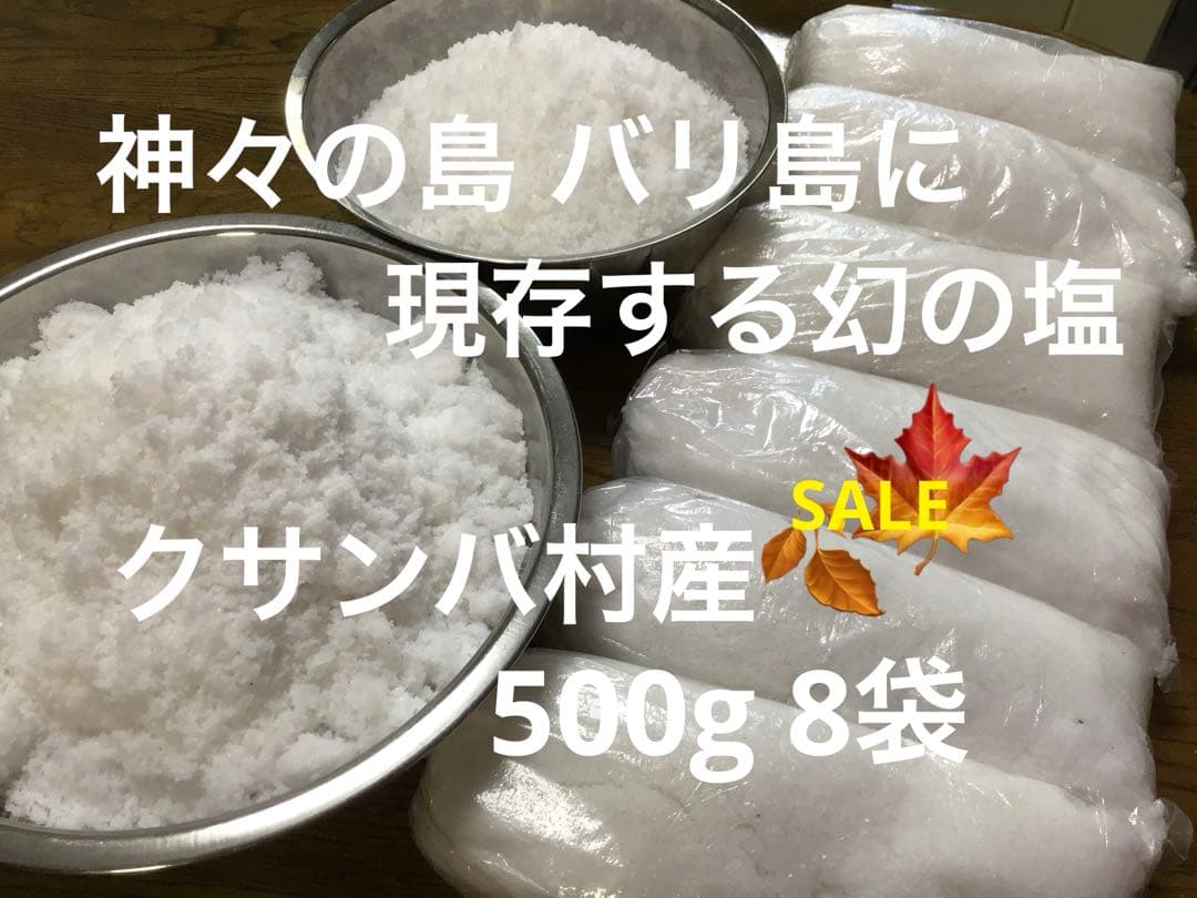 バリ島 クサンバの塩(完全天日塩)500g8袋【⭐️秋の感謝セール❣️】