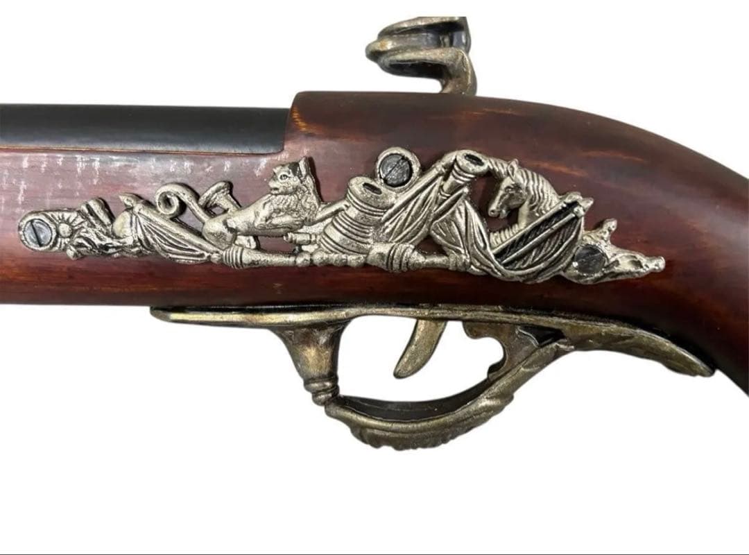 【中古】アンティーク風火縄銃レプリカ装飾品破損ありジャンク品