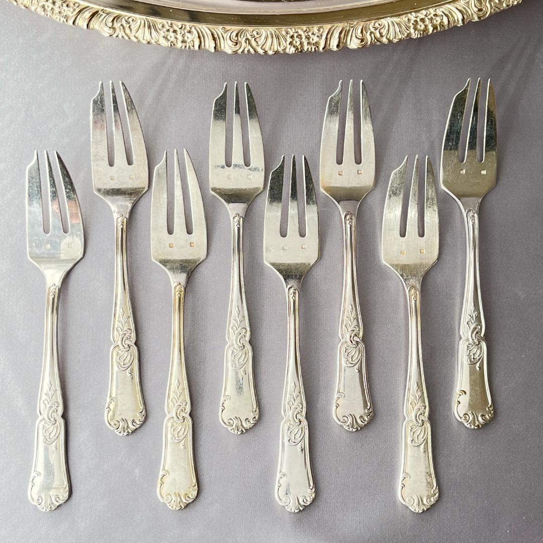 【仏蘭西】 Louis XV ケーキフォーク 8本【シルバープレート】