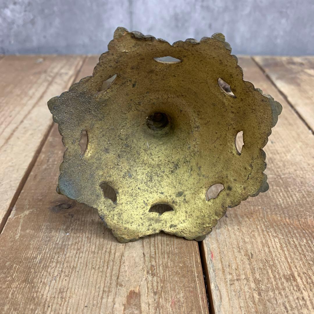 E-4 希少 アンティーク 卓上ベル 呼び鈴 カウンターベル 真鍮製 百合の紋章