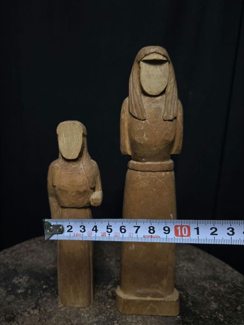 3点専用です！2体セット木製の女性像？オブジェ　キリスト教系の雰囲気　お祈り