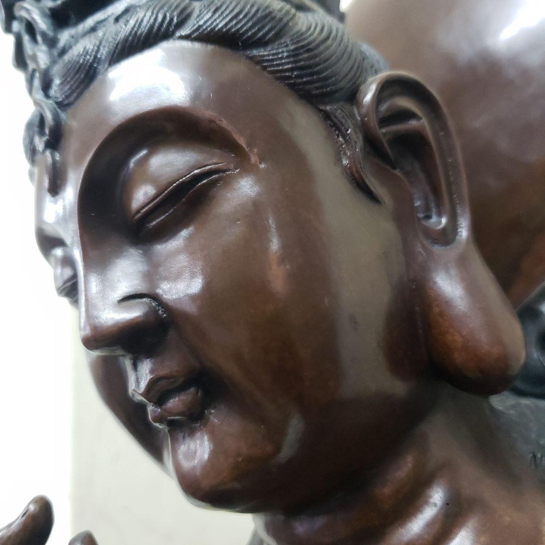 Ｂフライデー蔵出し特価金属製仏像風モダンアート彫刻 約68cm13,5kg作家物