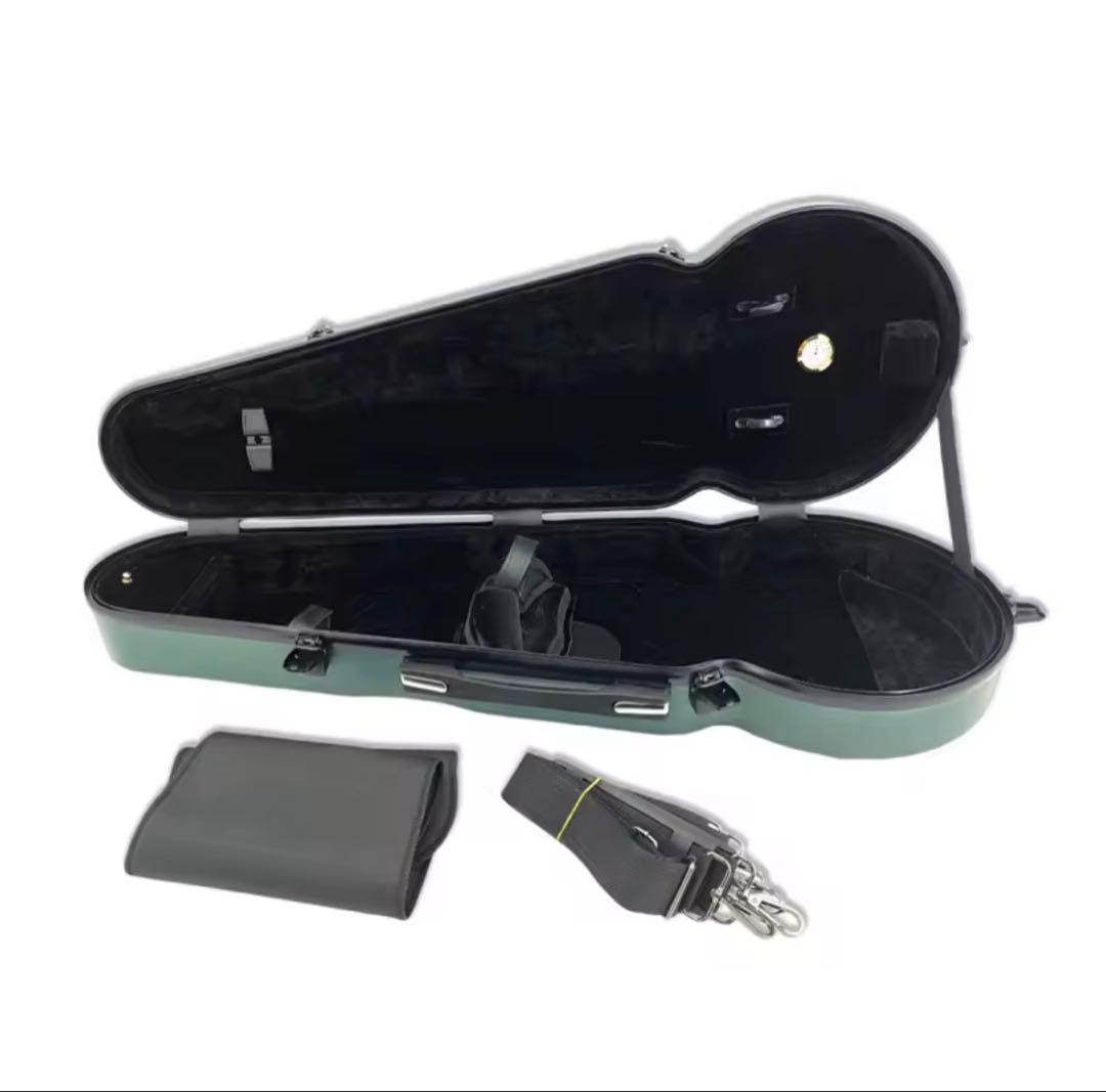 カーボンファイバービオラケース軽量、ダークグリーン、新品未使用、送料無料