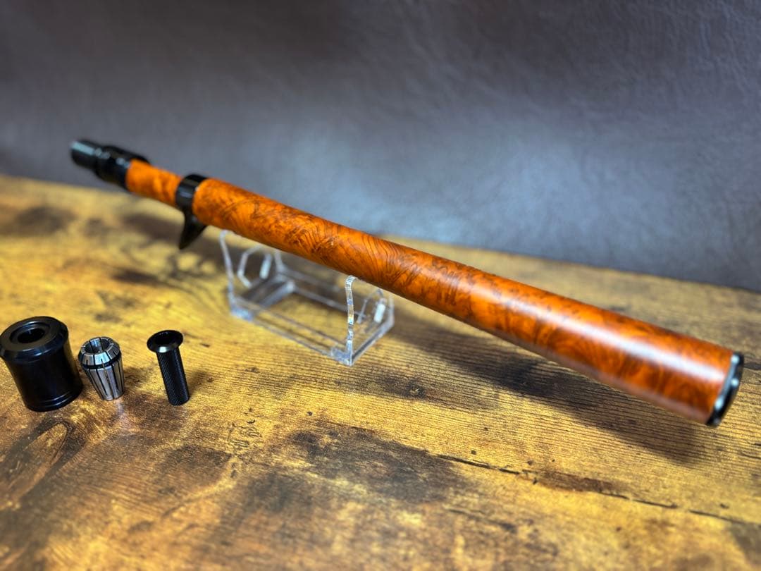 ベイト仕様ロングウッドグリップ　ブラックカラー