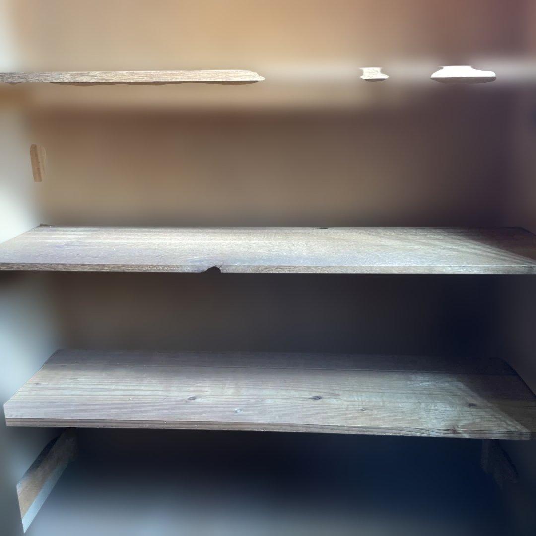 25日迄　ヴィンテージ　アンティーク　レトロ　木製モザイクガラス扉　キャビネット