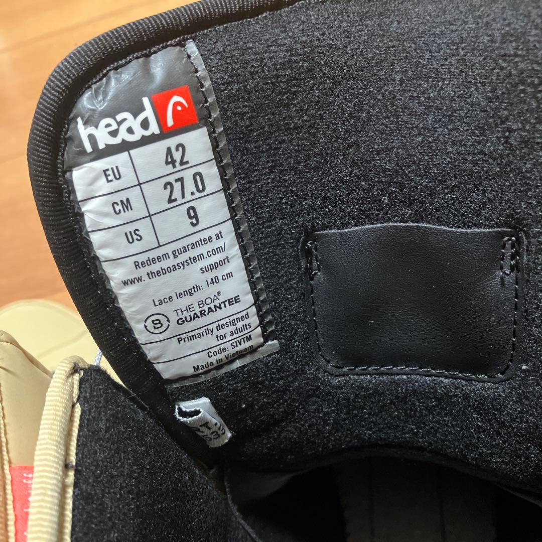 【着用1度のみ】HEAD ヘッド　BOA スノーボードブーツ　ボア　靴　27