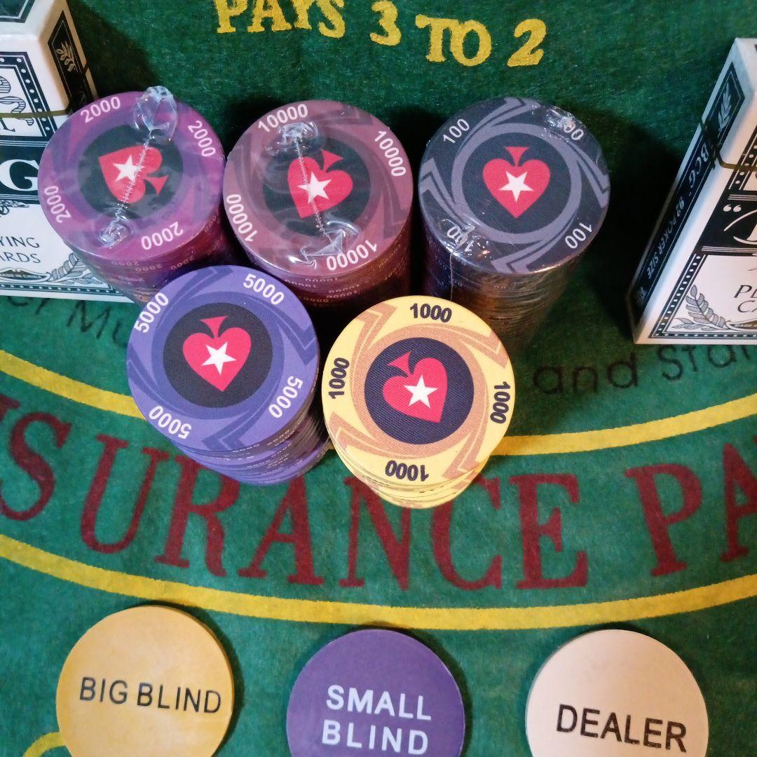 ブラックジャック　カジノチップ　75枚　トランプ2個セット