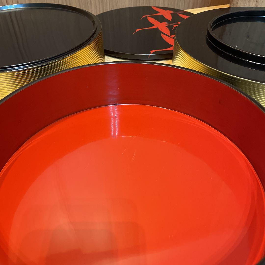 平安堂　山田平安堂　光悦鶴　蒔絵　丸重箱