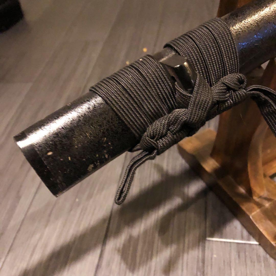 高級模造刀　黒拵え　居合刀　研波刃　合金　本格模擬刀