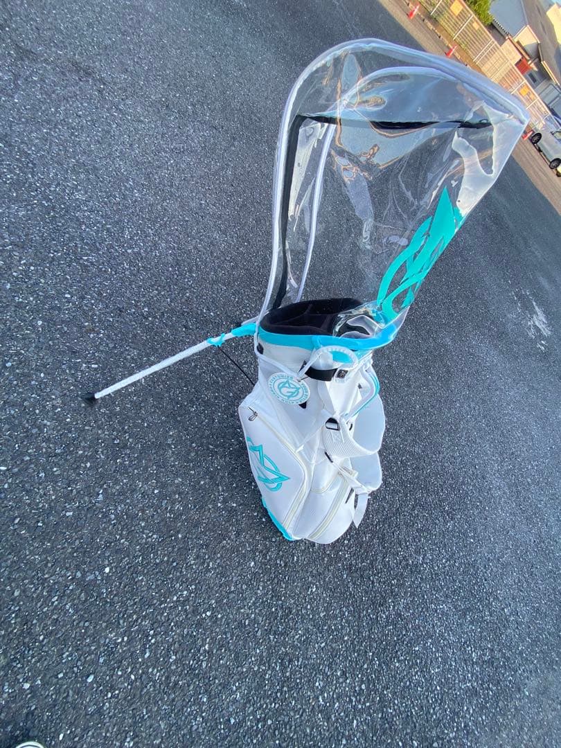 OMNIXGOLF キャディバッグ ホワイト/ターコイズ