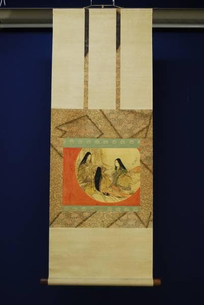 真作/富岡永洗/美人画/布袋屋掛軸HB-679