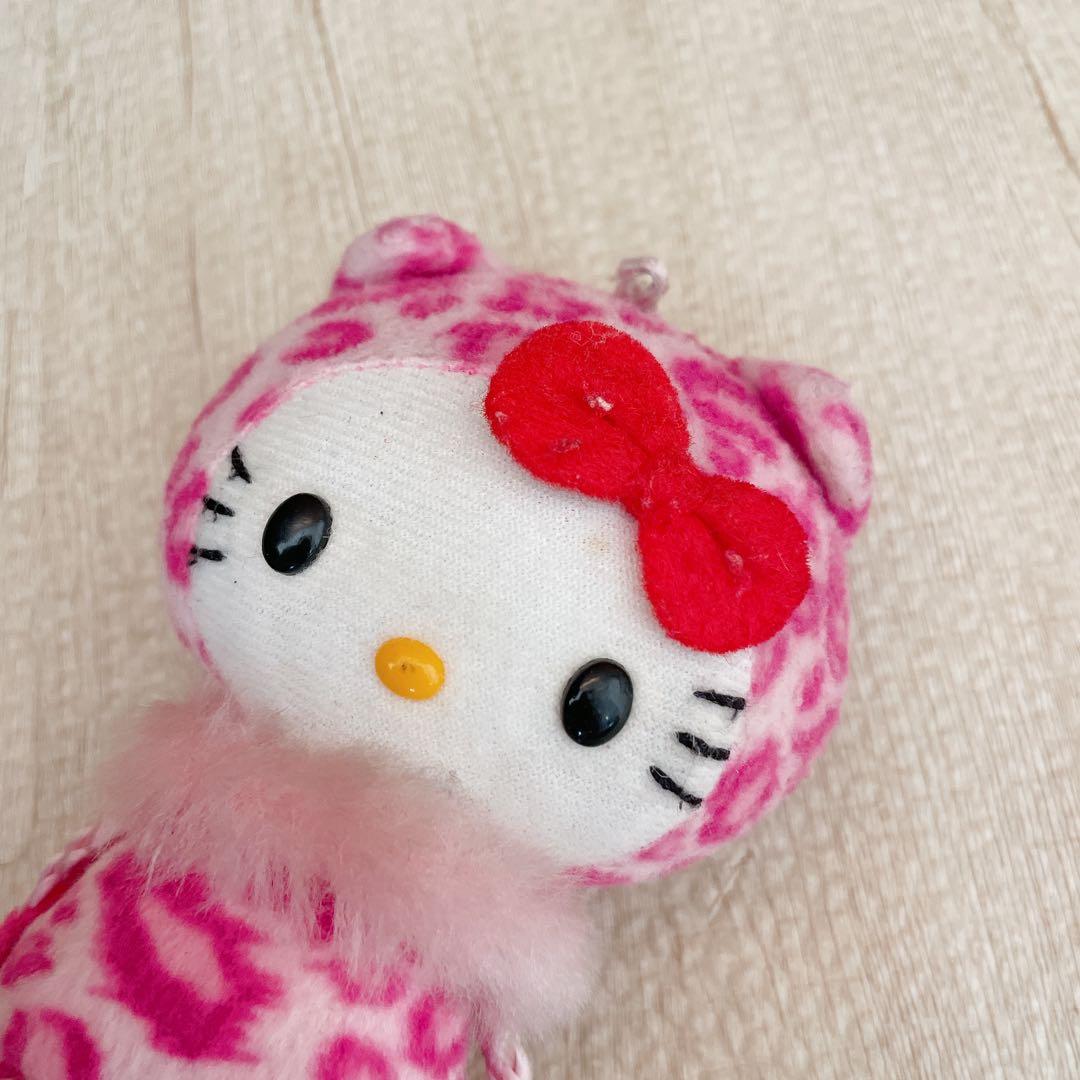ハローキティ ヒョウ柄 マスコット ピンク 2008年 ぬいぐるみ