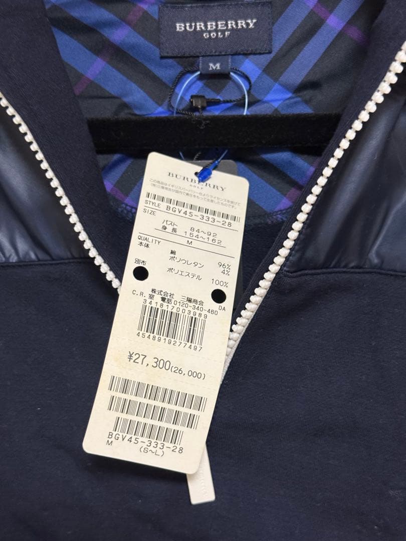 【新品タグ付き】　Burberry golf パーカー　ネイビー