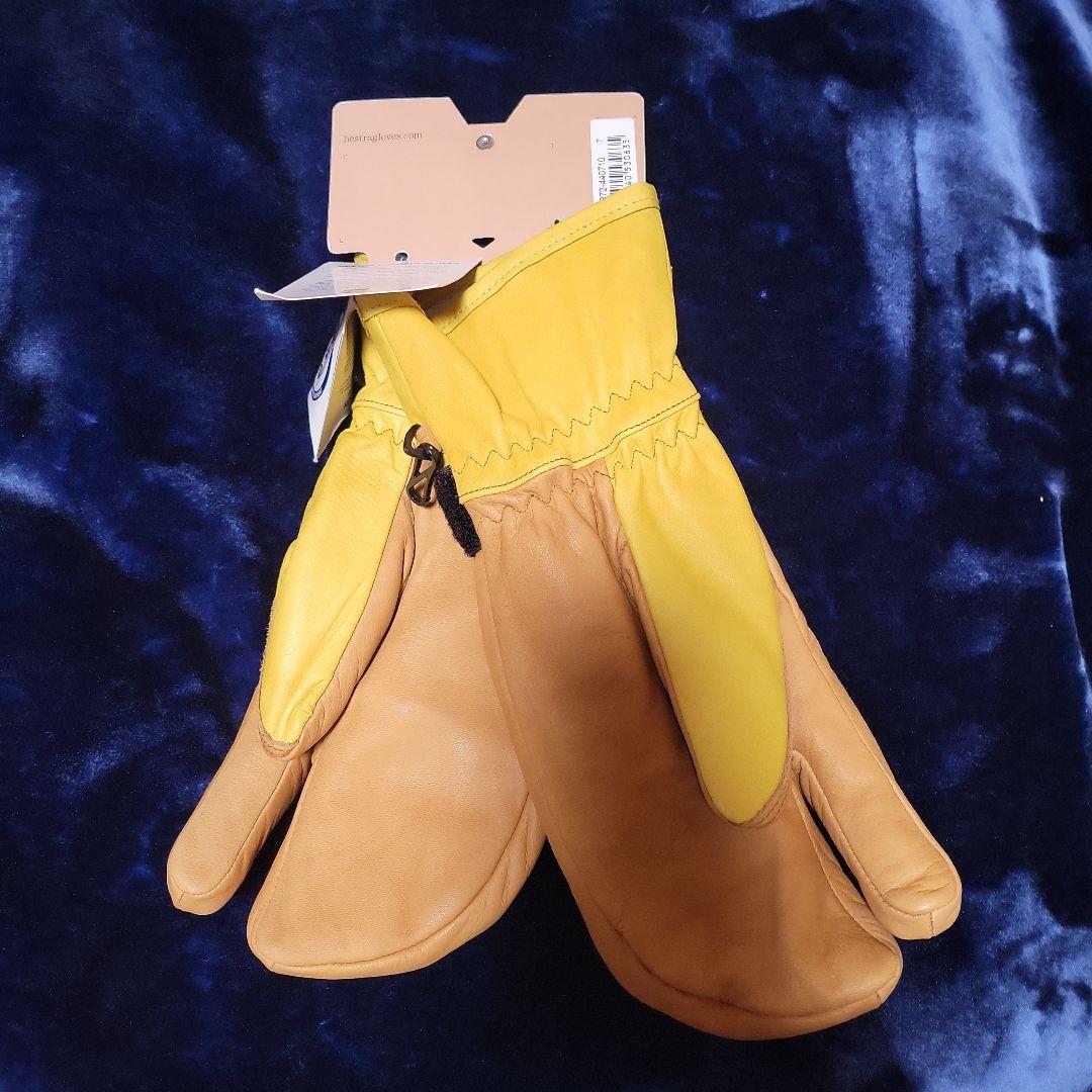 Hestra イエローブラウン ミトングローブ