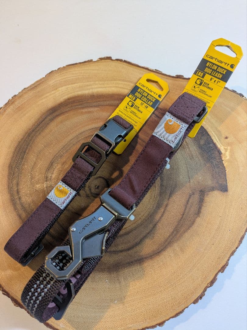 【NEW】Carhartt カーハート リード【L】＆首輪【M】赤ワイン 中型犬