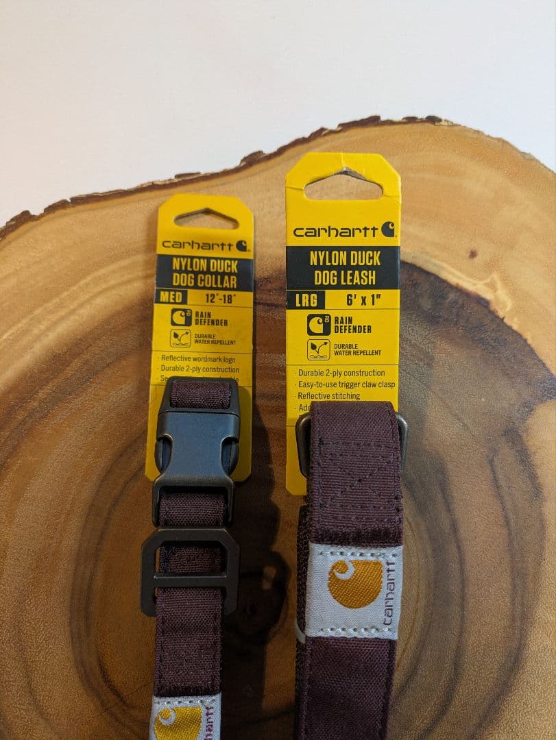 【NEW】Carhartt カーハート リード【L】＆首輪【M】赤ワイン 中型犬