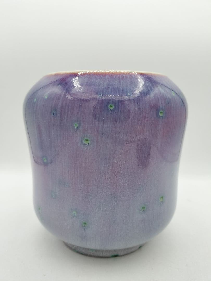 c680 水指 孔雀釉 塗蓋付　龍野焼 2代松山雅英 木箱 茶道具 古物