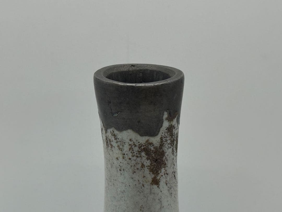 古伊万里　染付　鶴首瓶　染付草花紋　送料込み260202