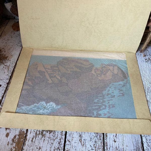 うえのたかし作*直筆サイン入り 木版画*夏の午後*AP*美術*芸術*風景画*絵画