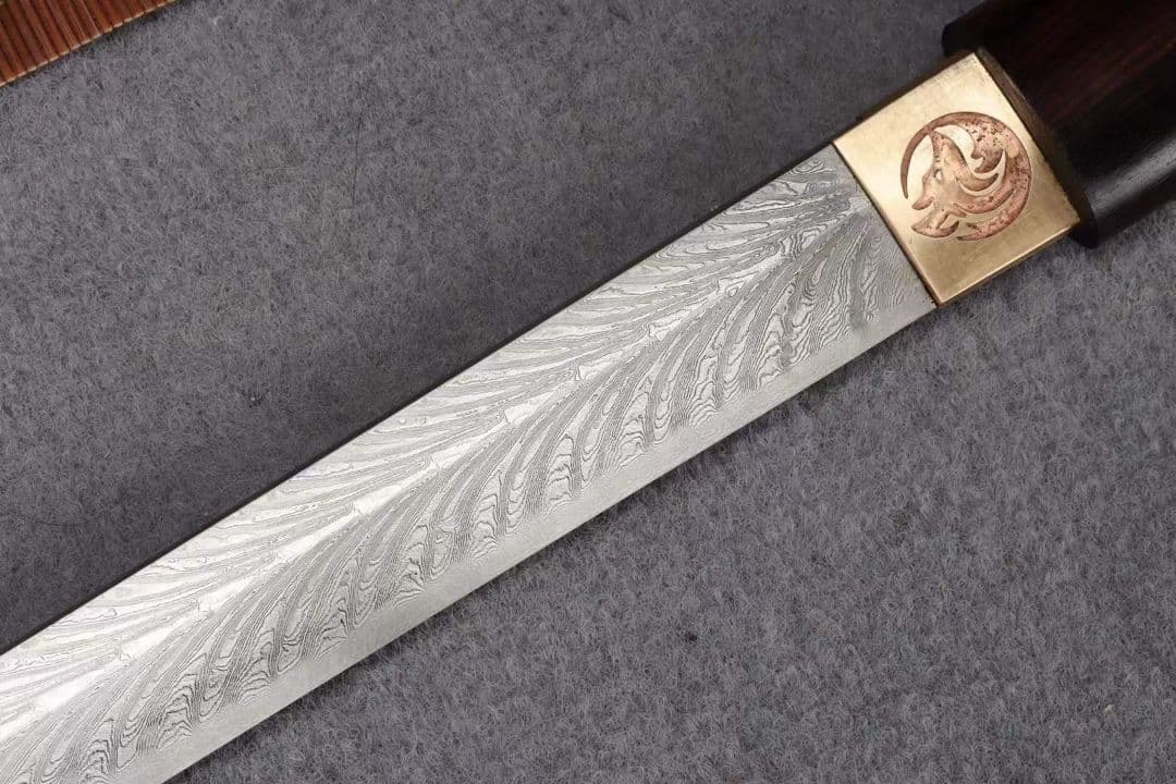 【黒檀居合直刀】武具　刀装具　日本刀　模造刀 鳳羽紋唐刀 横刀  直刀