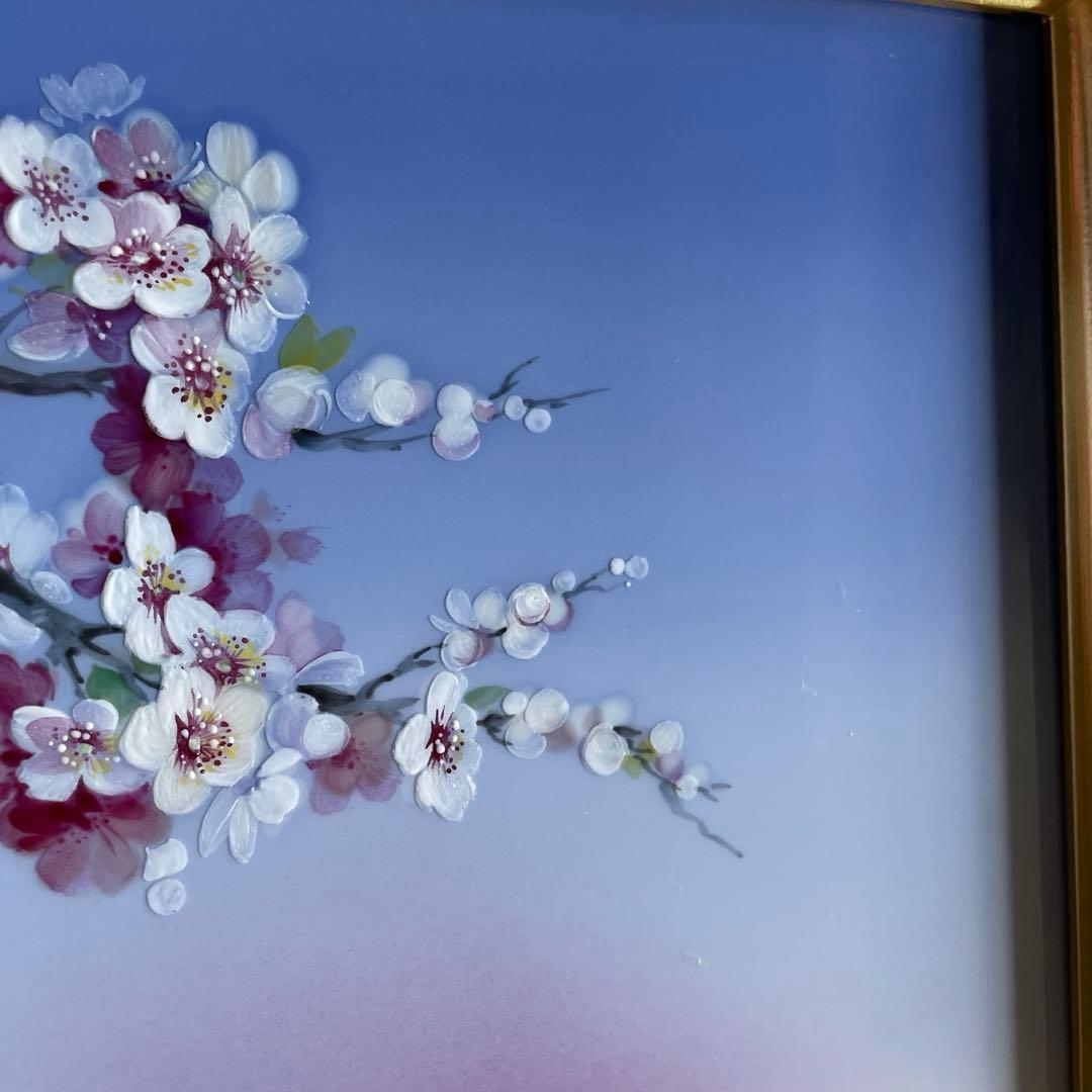 □美術品□桜に富士・陶板画□H.Bretscheider・01／25◇マイセン◇