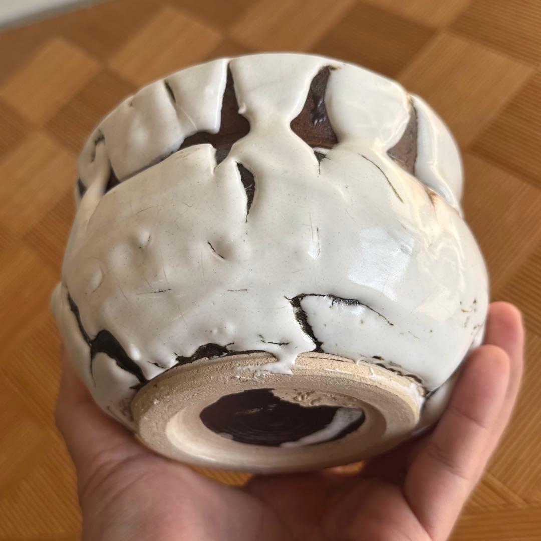 SNT1396 萩焼 鬼白 作家物 茶碗 茶道具 抹茶茶碗 伝統工芸品 鬼萩