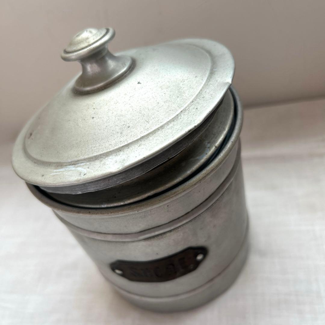 フランスアンティーク　アルミキャニスター6個セット