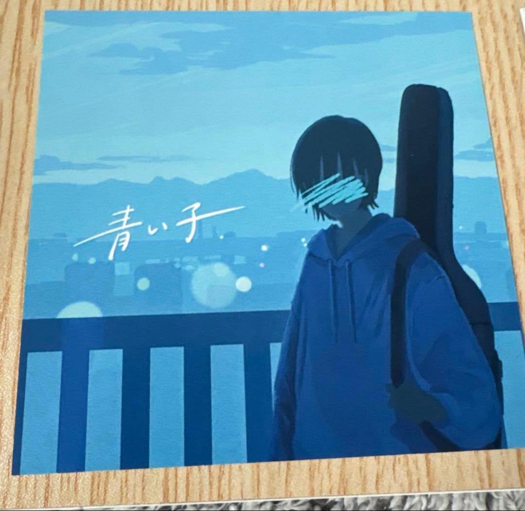 青い子 Tシャツ アクリルスタンド 直筆サイン入り色紙(1枚目は裏面の画像)