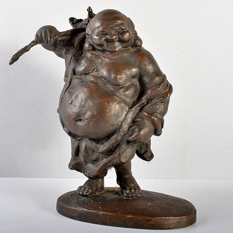 小野田高節作　古銅　布袋像　置物　床飾り　V　R5510