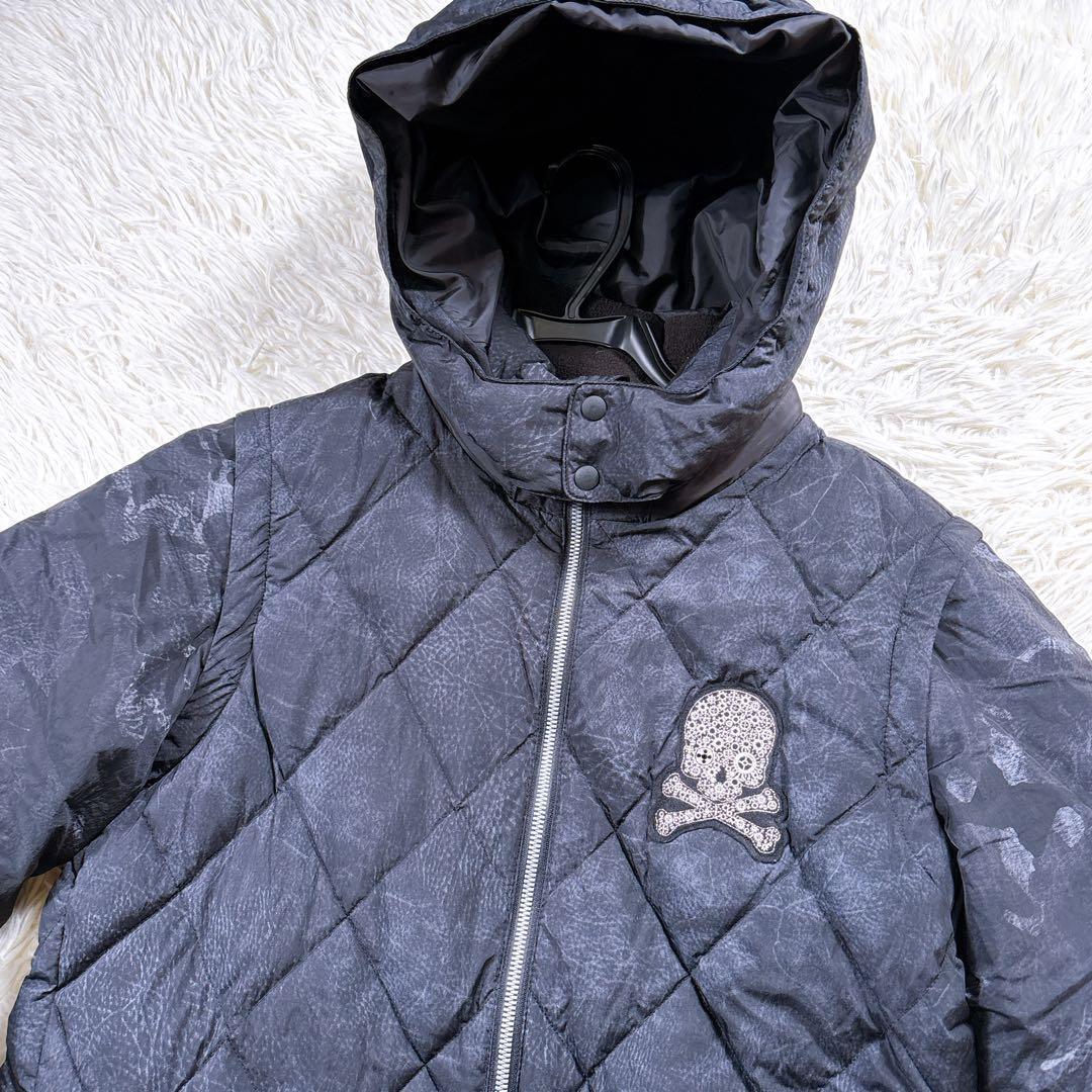 【メンズ3☆美品】ダンスウィズドラゴン　ダウンジャケット　2WAY 刺繍ワッペン