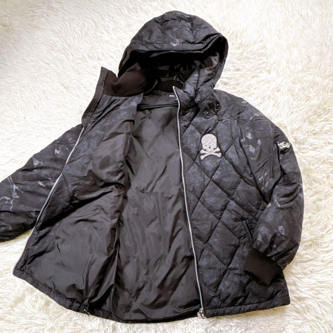 【メンズ3☆美品】ダンスウィズドラゴン　ダウンジャケット　2WAY 刺繍ワッペン