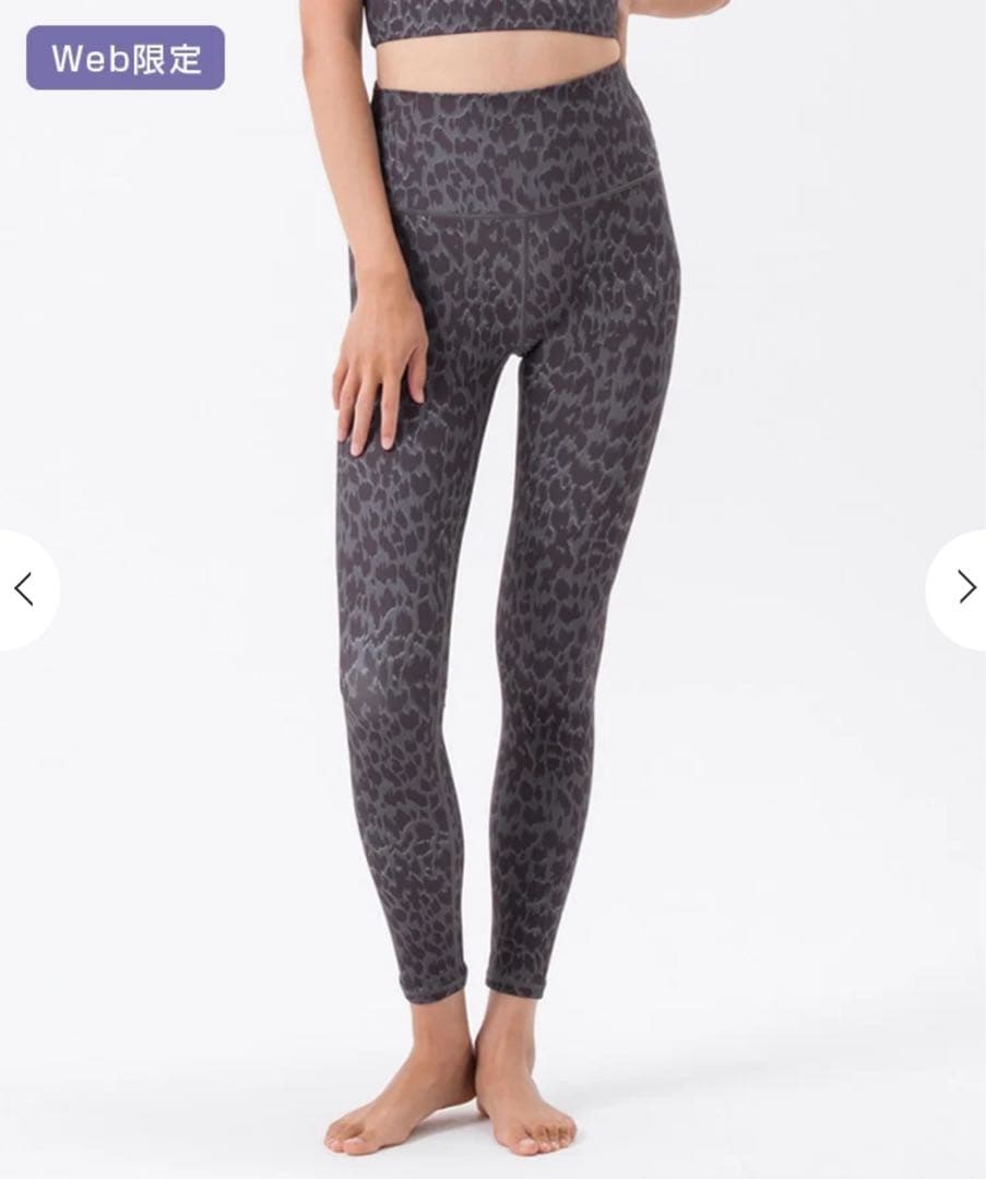 【SUKALA】ブラック　レオパードプリントベーシックレギンス Lサイズ