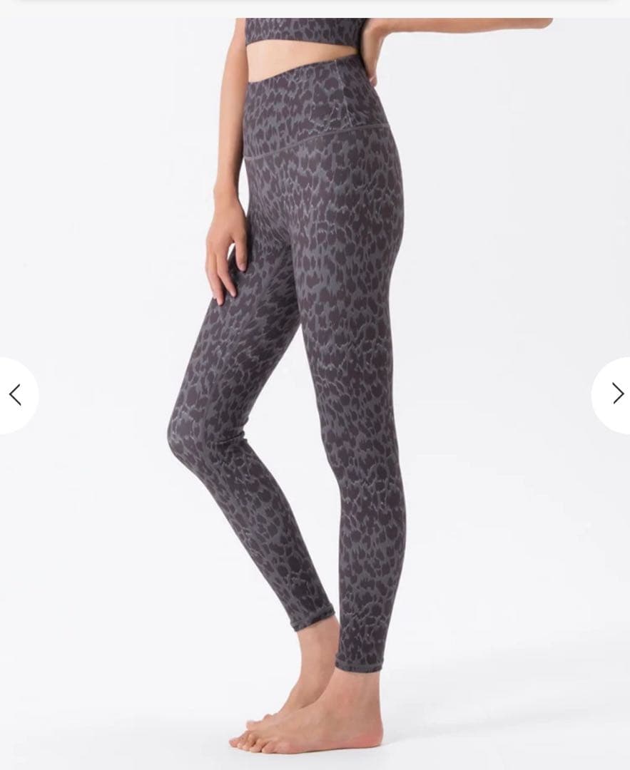 【SUKALA】ブラック　レオパードプリントベーシックレギンス Lサイズ