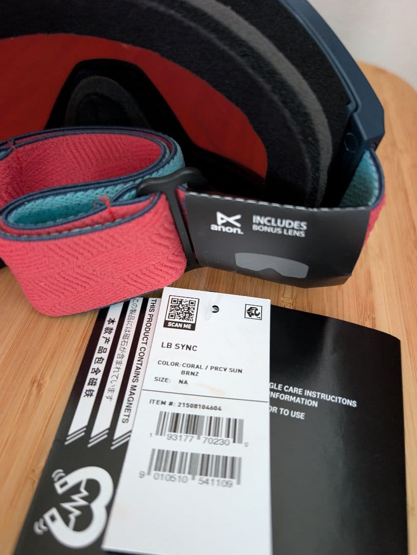 ③anon.Sync Low Bridge Fit Goggles+B.Lens
