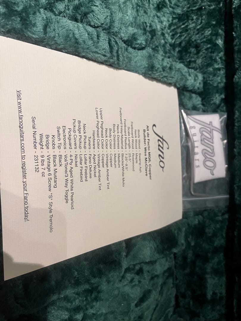 ギター fano guitars alt de facto mg6