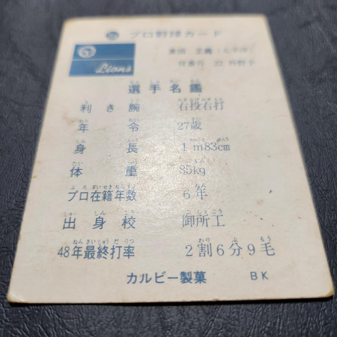 フ*ン様 カルビー野球カード 73年 No.266 東田正義 (太平洋)