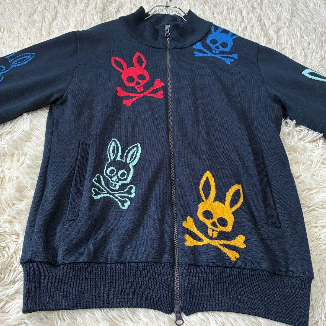 サイコバニー ジップ ニットジャケット 蓄熱　スカルラビット　Mサイズ
