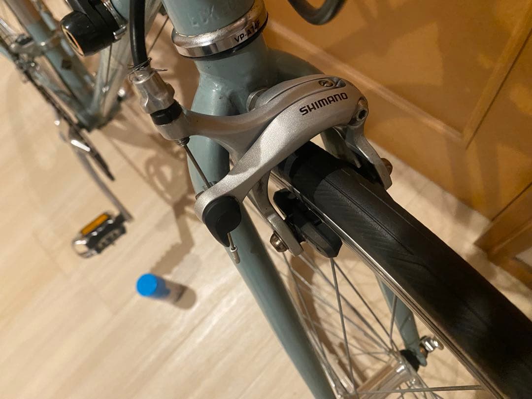 箱代込み、クロスバイク 水色 クロモリフレーム