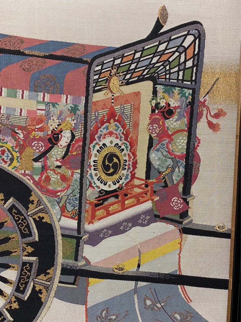 高級絹織屏風 特注 仕切 パーテーション 年代物 時代物 旧家引取品