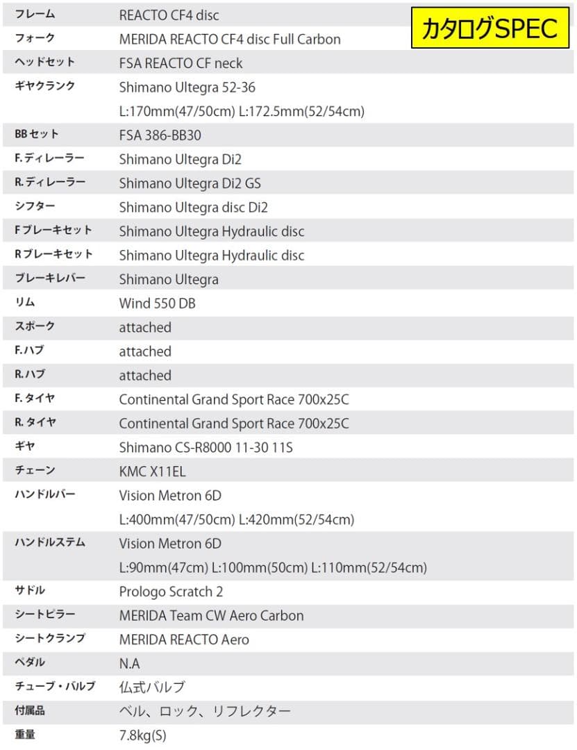 【実用品】MERIDA REACTO DISC 8000‑E (S：50cm)