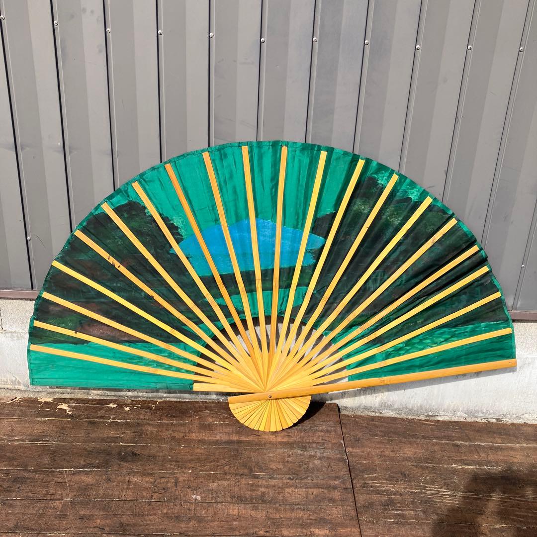 扇 飾り扇子 巨大扇子 壁掛け インテリア 飾り扇 風景画 レトロ 絵画