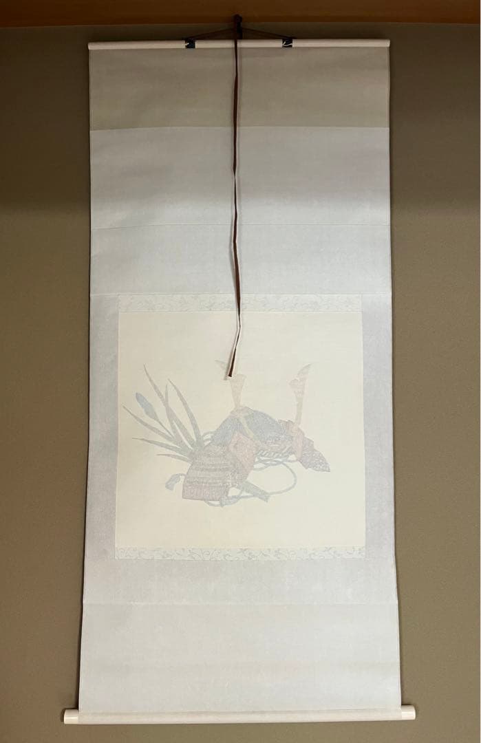 タペストリー　カブト　よろい　兜飾り　刺繍　掛け軸　五月人形